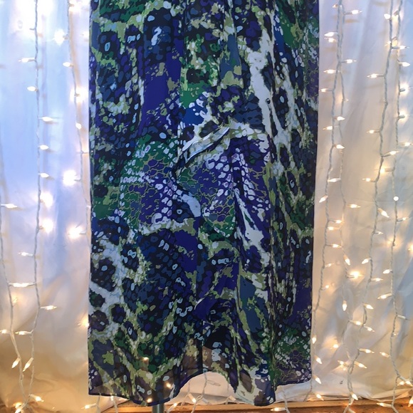 LANE BRYANT ⭐️ Watercolor Ruffle Front Maxi Dress - Picture 5 of 10